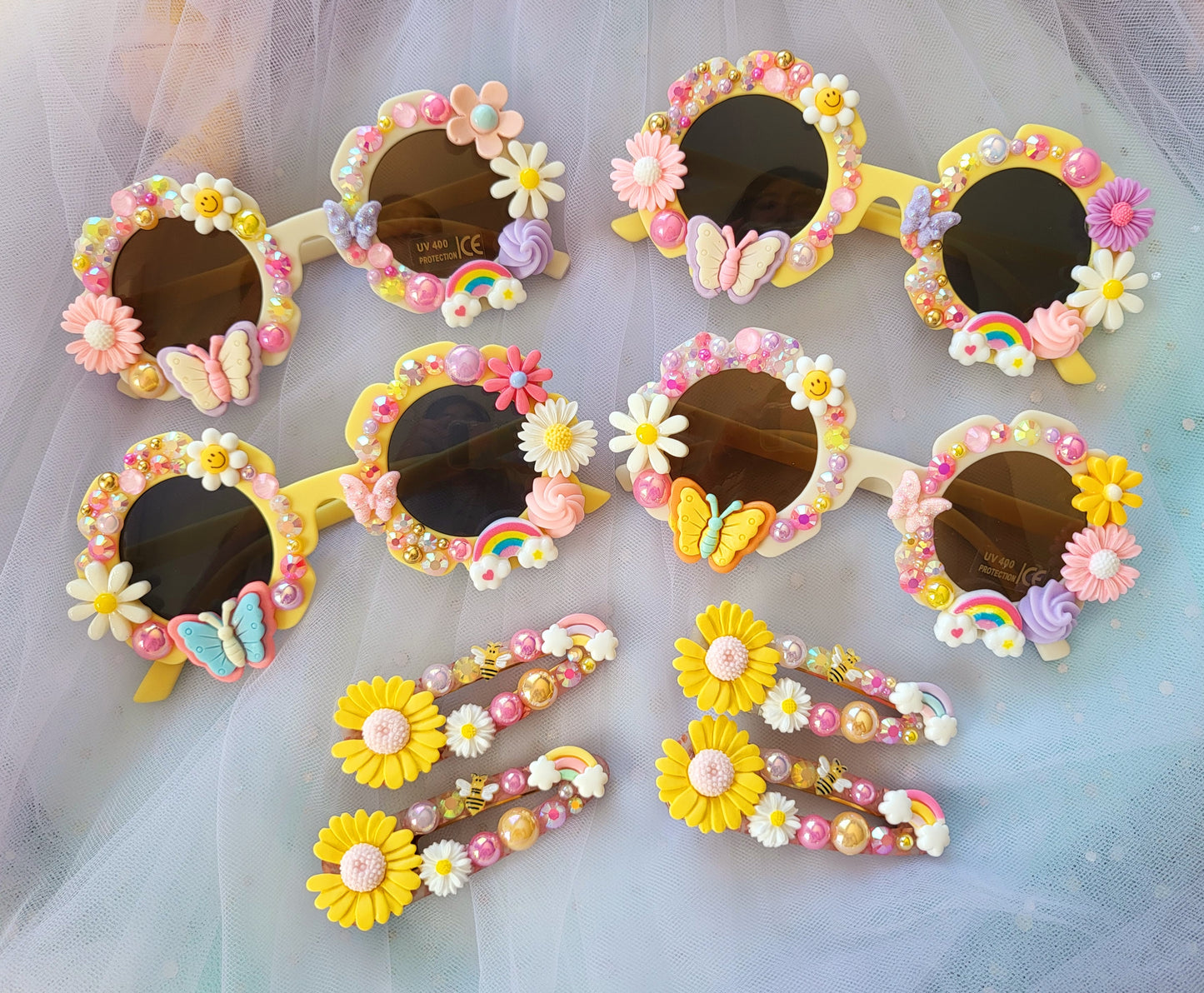 Daisies and Bees Hairclip