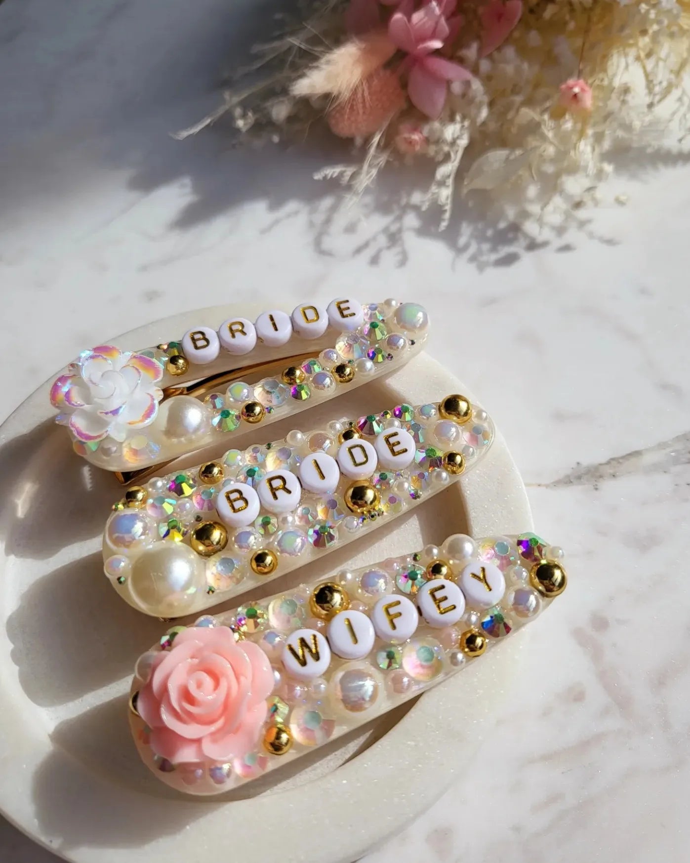 Bride Hair Barrette Clips