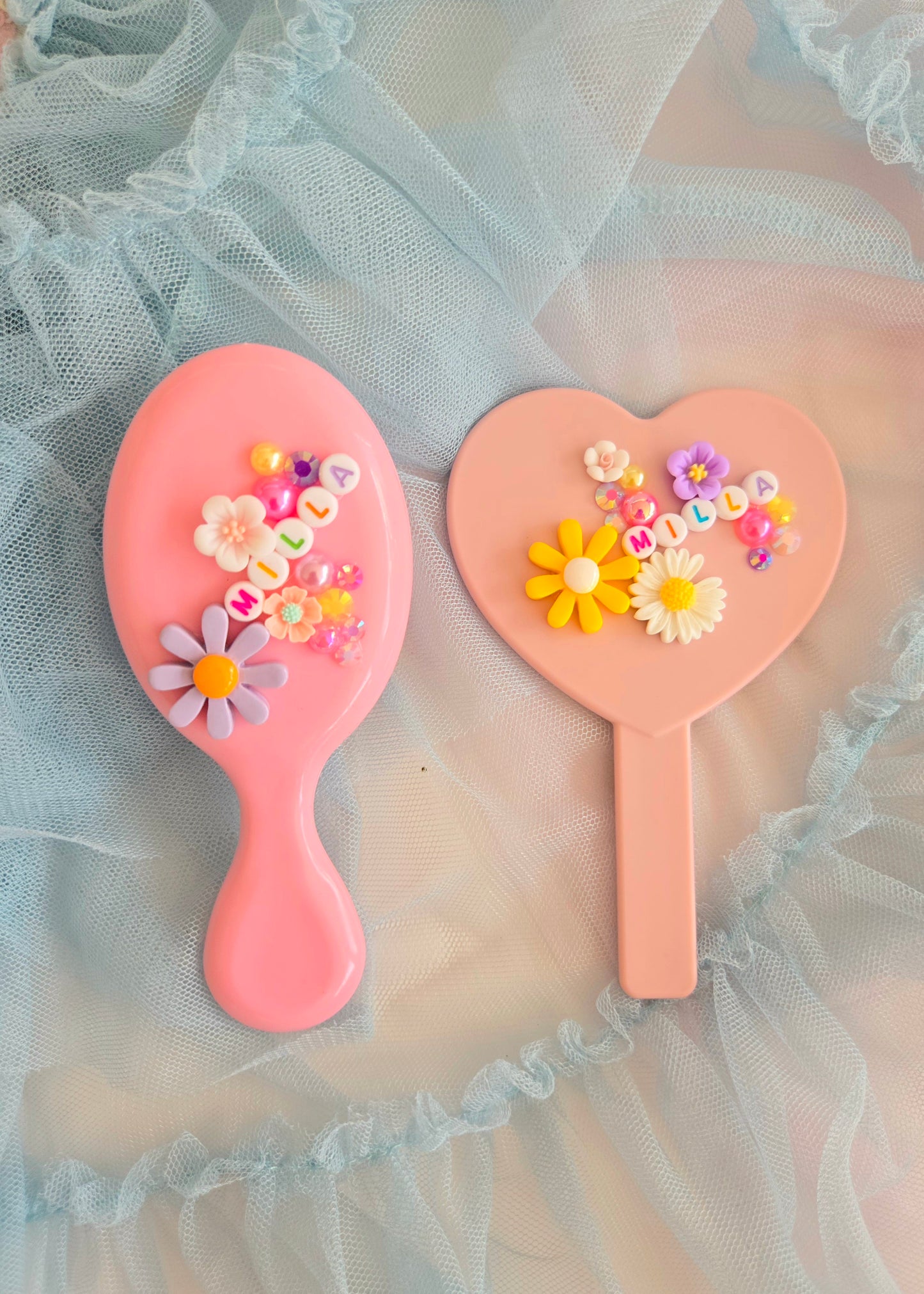 Bedazzled Mirror and Hairbrush set