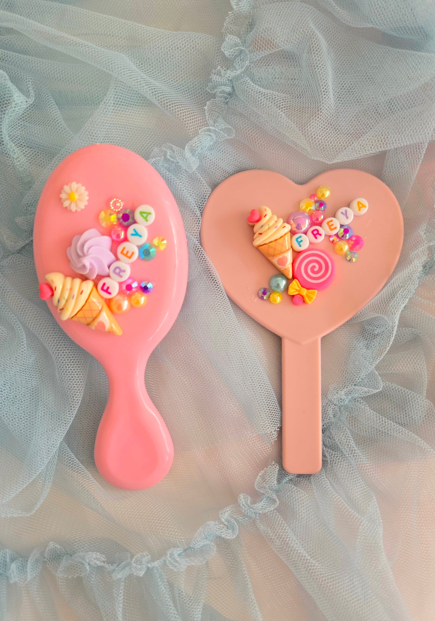 Bedazzled Mirror and Hairbrush set