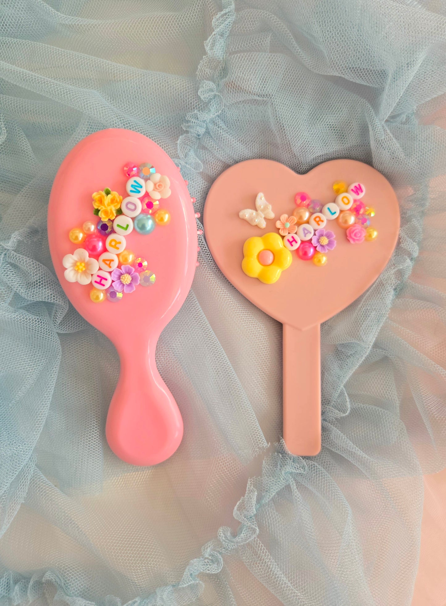 Bedazzled Mirror and Hairbrush set